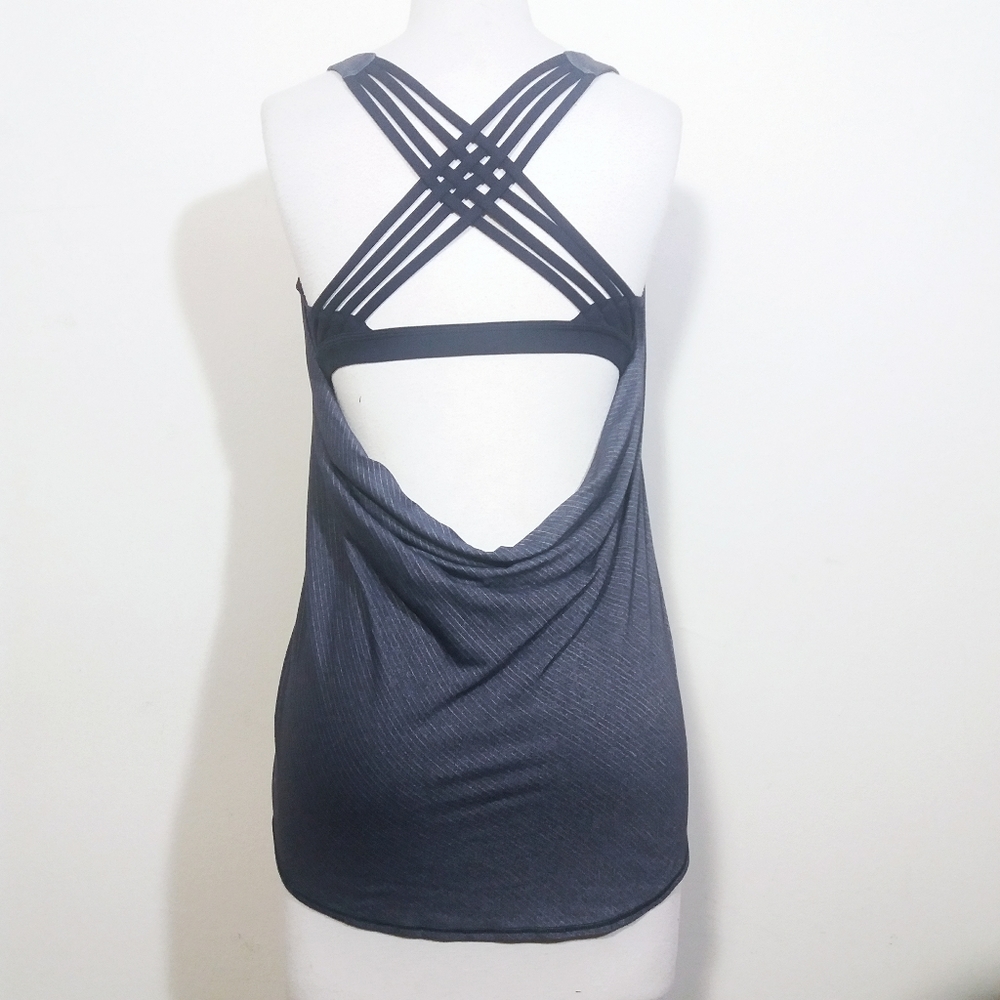 Lululemon Strappy Drape back yoga Bra top Gray 8